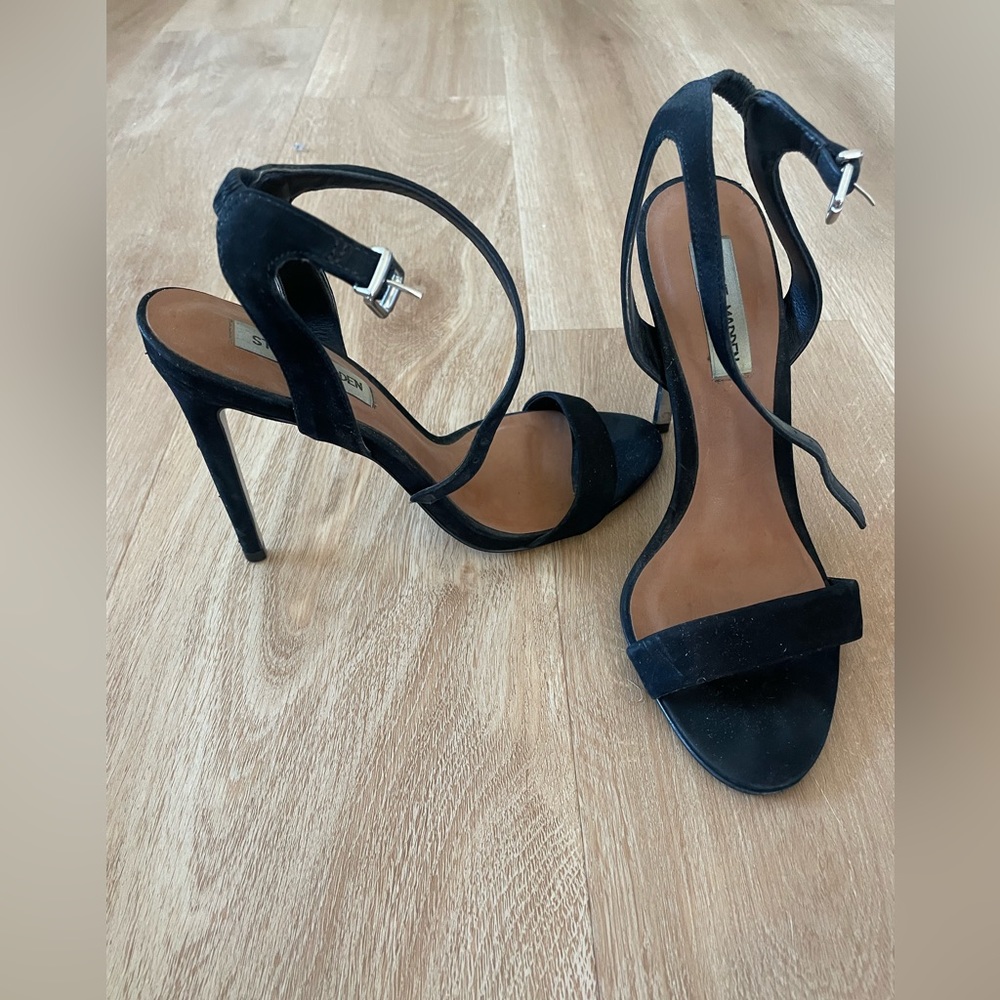 Steve Madden black suede stiletto heels